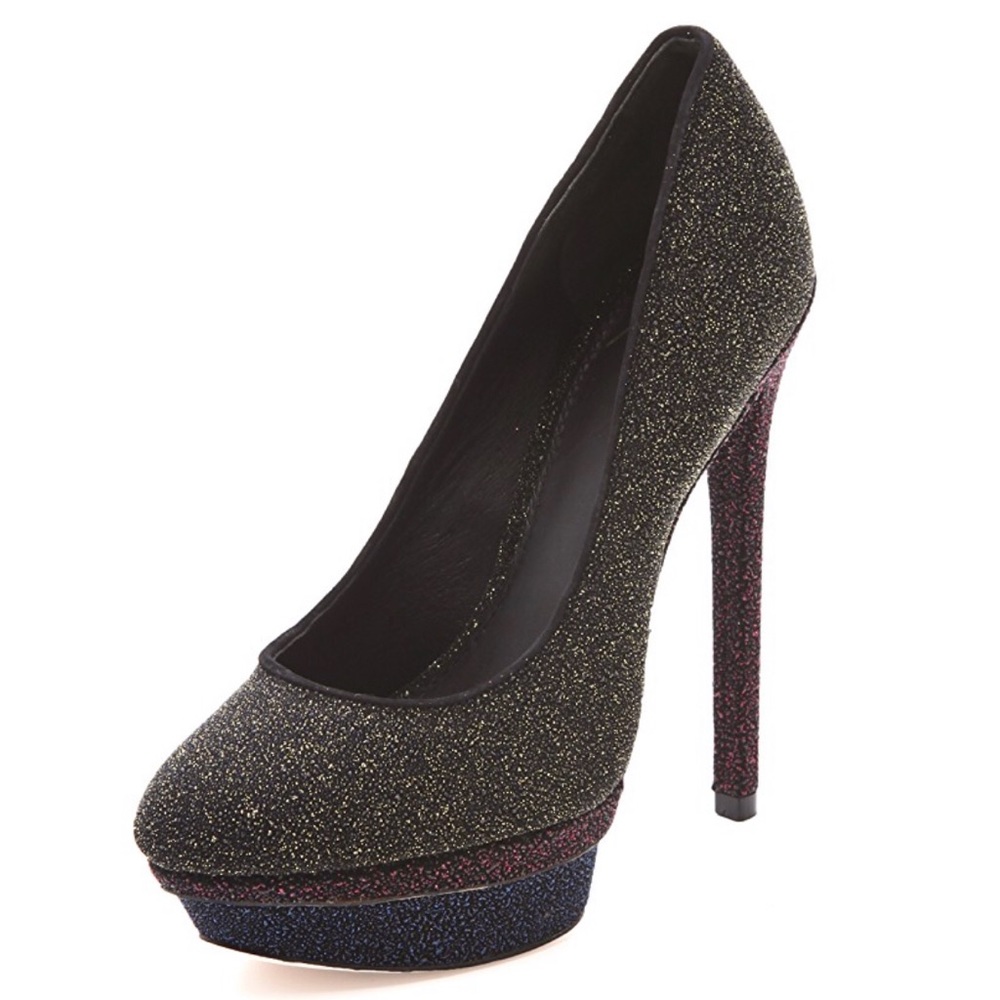 B Brian Atwood Suede Colorblock Pump 7.5